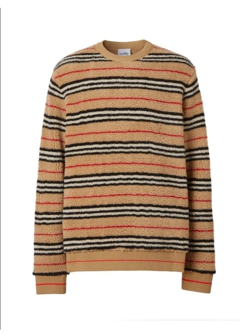 Burberry Striped Fleece Crewneck Sweatshirt